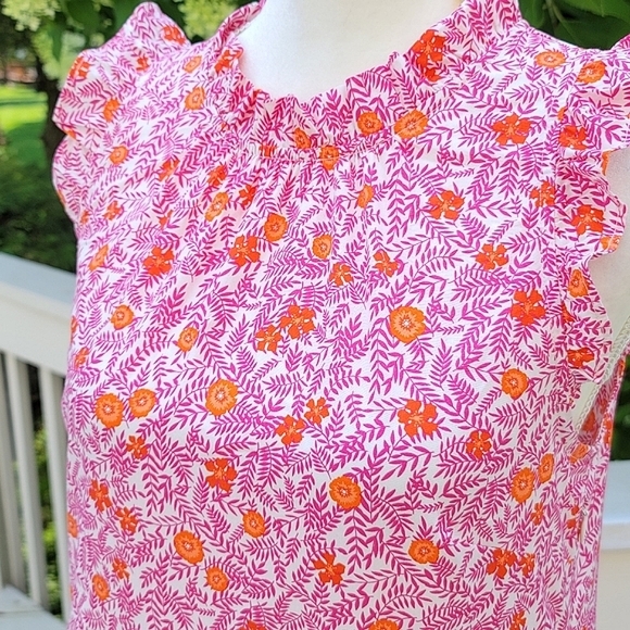 J Crew Tiered Ruffle Midi Dress Orange Red Floral - Picture 8 of 11